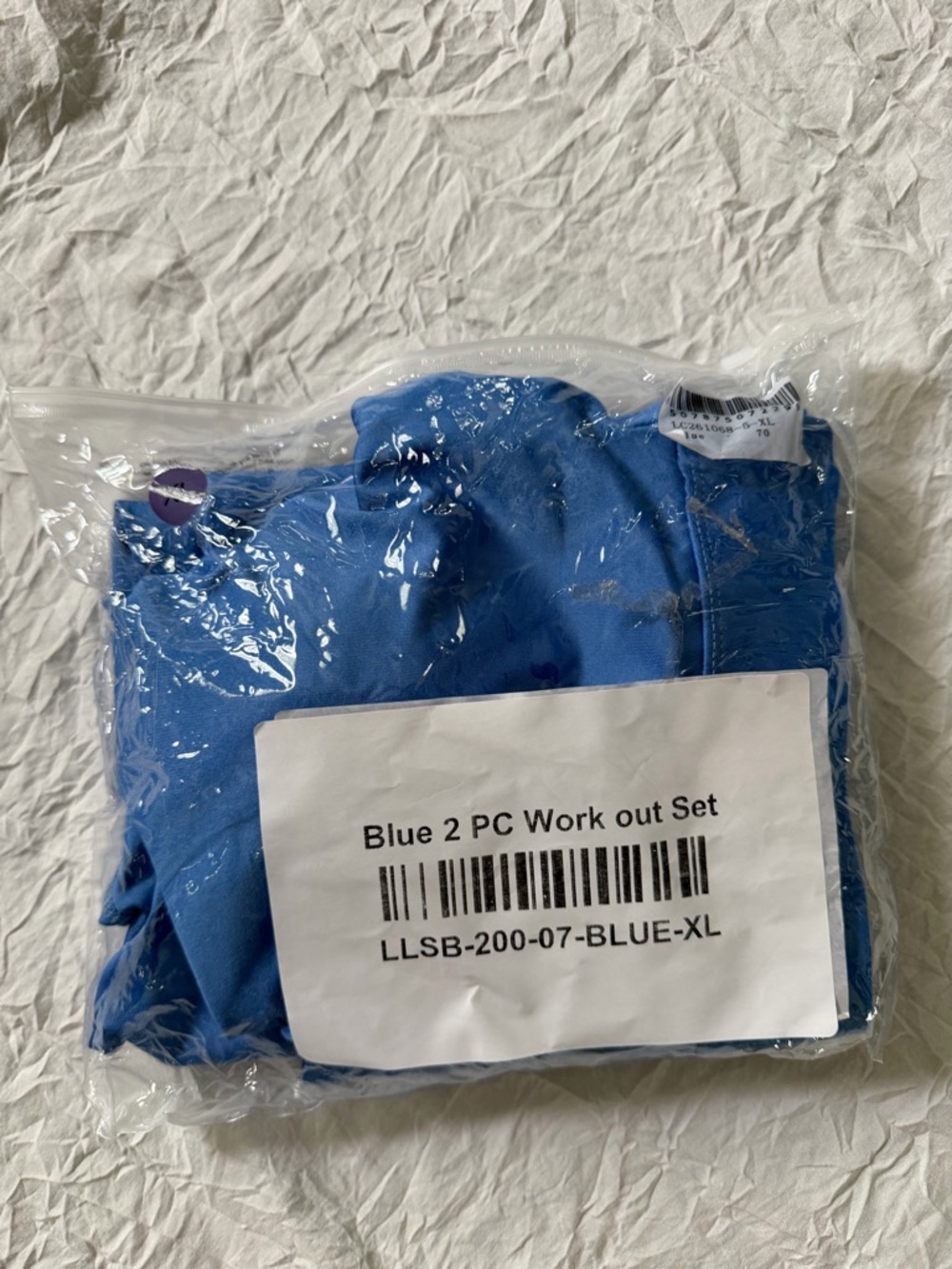 NEW - Blue Strappy Sports Bra and High-Waist Legging Workout Set - Picture 3 of 10